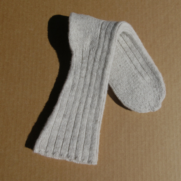heavyweight woolen mid-calf sock light gray