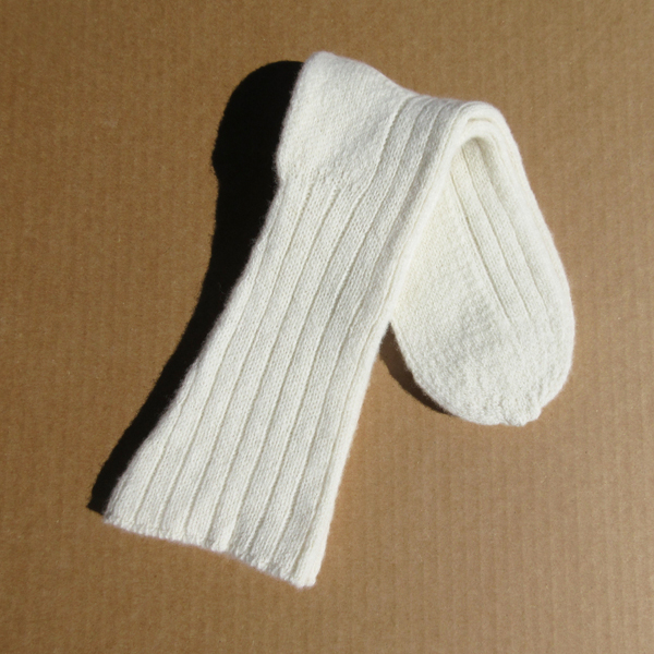 heavyweight woolen mid-calf sock white