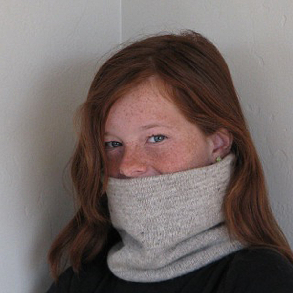 double-layer jersey neckwarmer, tall, light gray