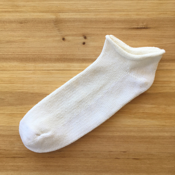 worsted no show sock white