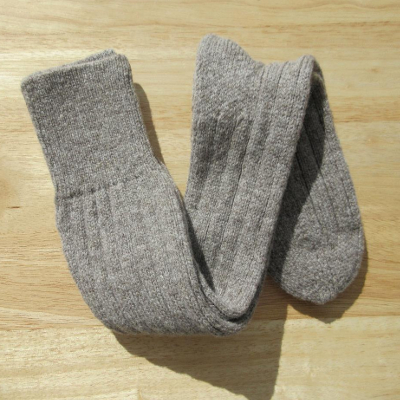 woolen knee sock medium gray