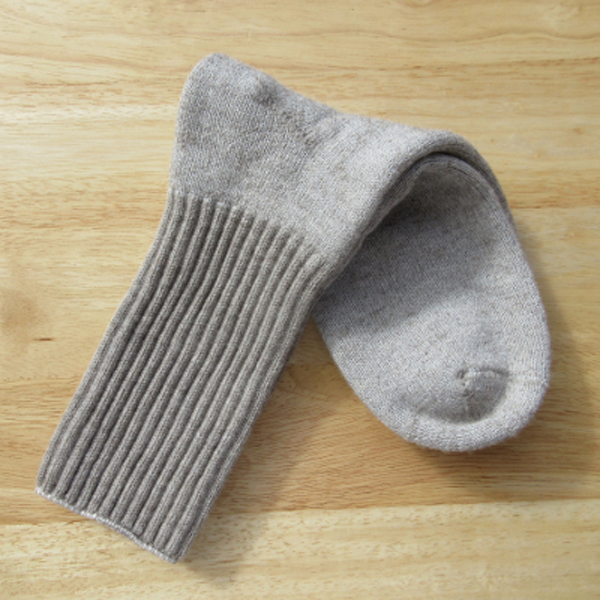worsted cushion foot crew sock, medium gray
