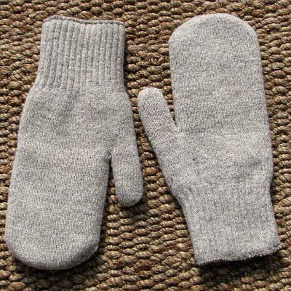 2-layer jersey mitten light gray