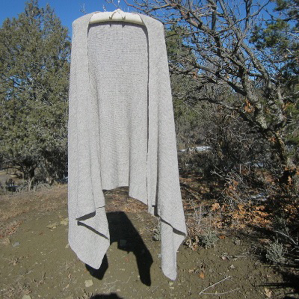 worsted ribbed wrap light gray